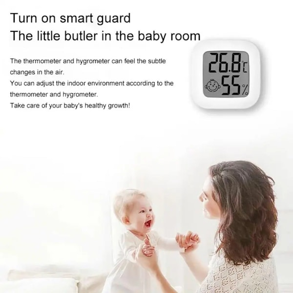 LCD Digital Termometer Hygrometer Inomhus Rum Elektronisk Temperatur Fuktighet Mätare Sensor Mätare Väder Station För Hem