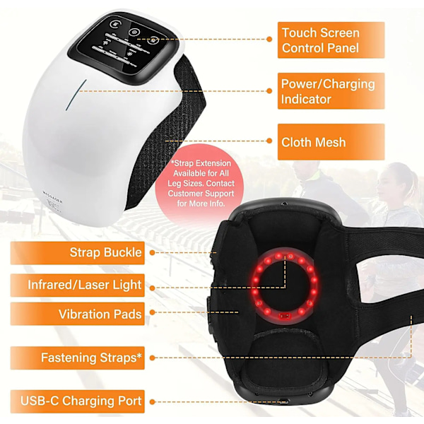 Knæ Massager Infrarød Varme og Vibration Knæ Smerte lindring