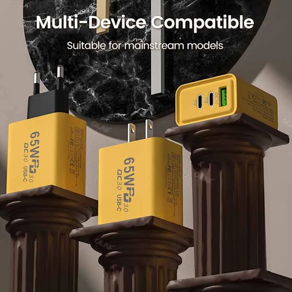 PD 65W USB C laturi pikalataus pikalataus 3.0 tyyppi C laturi sovitin
