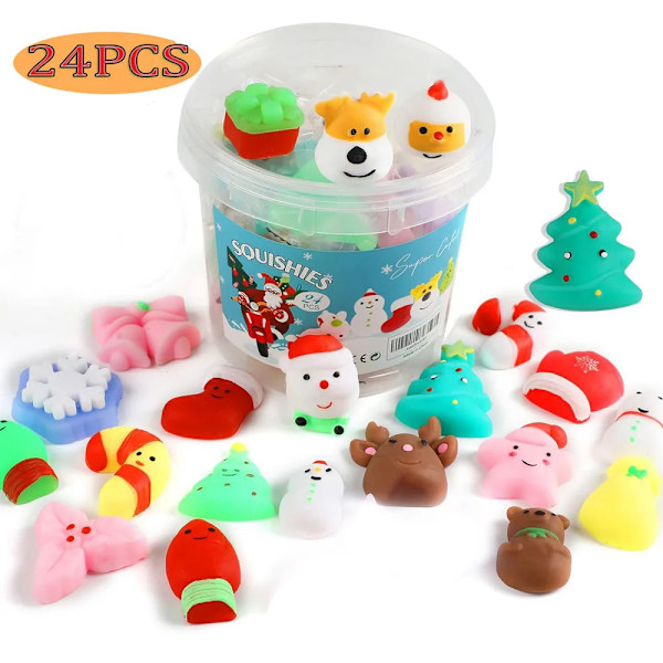 Jul 24 biter for barn voksen nissen Claus Snømann Squishy Fidget Leker