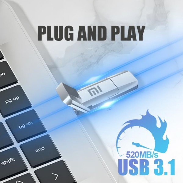 2TB Metal U Disk 2 IN 1 OTG  Flash Drive USB 3.1  Pen Drives Memory Stick