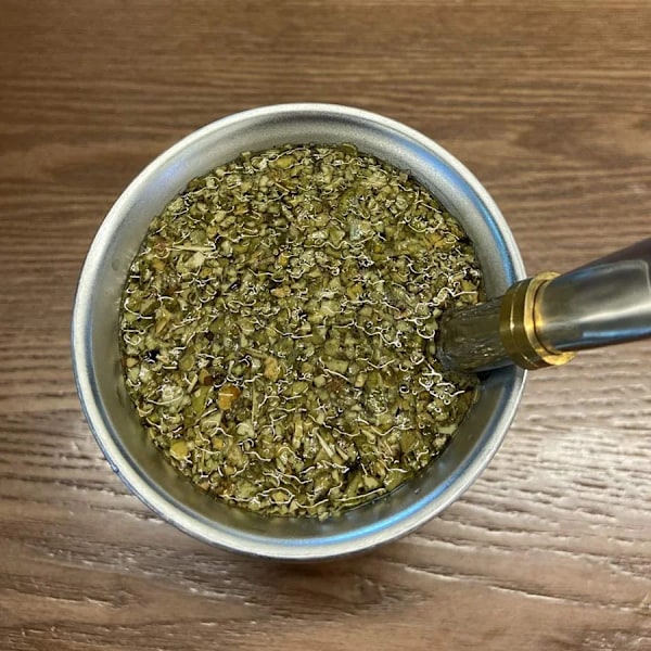 Ruostumaton teräs kaksoisseinä 8oz Argentiina Yerba Mate kurpitsa pommilla ja puhdistusharjalla