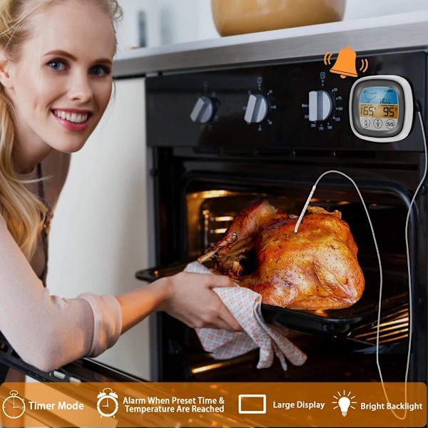 Digital Kök Termometer Ugn Temperatur Värme Mätare Kök Rostfritt Kött Termometrar