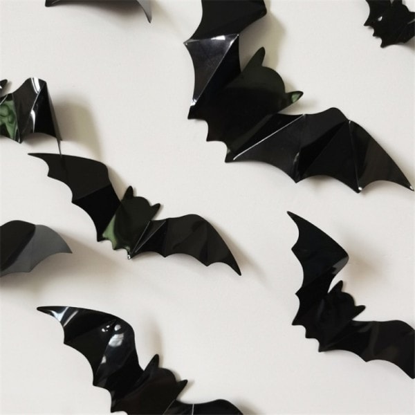 Halloween 3D musta lepakko seinä tarrat irrotettavat halloween  juhla koristelu kauhu lepakot tarrat