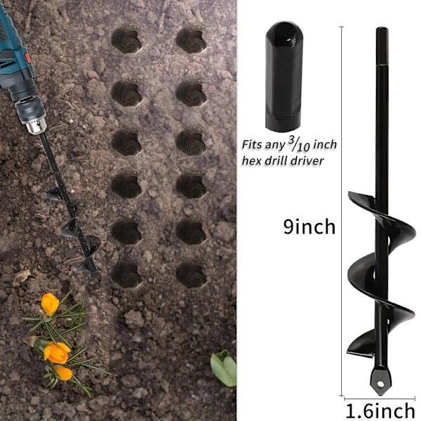 Bedste kvalitet Have Snegl Spiral Bor Bit Havearbejde Blomster Planter Jord Bor Plantering Hul Graver Værktøj Løs jord Bor Bit Tilbehør