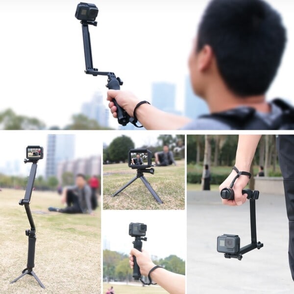 3 Way Grip Vattentät Monopod Selfie Stick Stativ Stativ