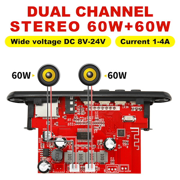 12V 120W Förstärkare Bluetooth 5.0 MP3 WMA APE Dekoder Kort DC 12V Handsfree Bil Ljud USB TF FM Radio Mp3 Musik Spelare Högtalare