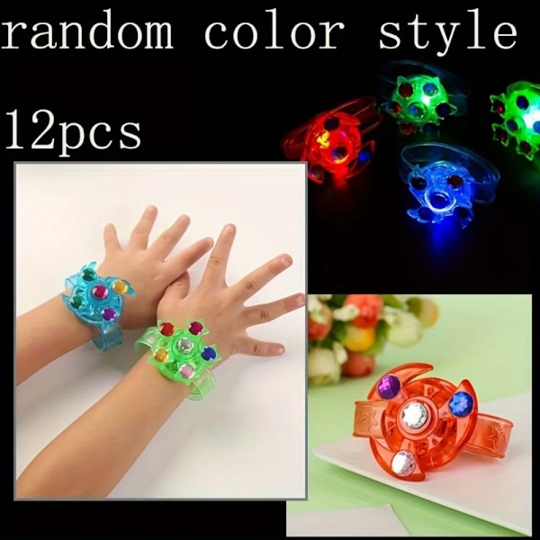 12 stykker LED Luminous Fidget Spinner Armbånd