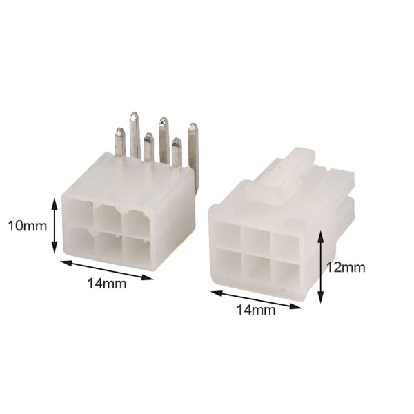 20 sæt 6 Pin/way 4,2mm Buet nål