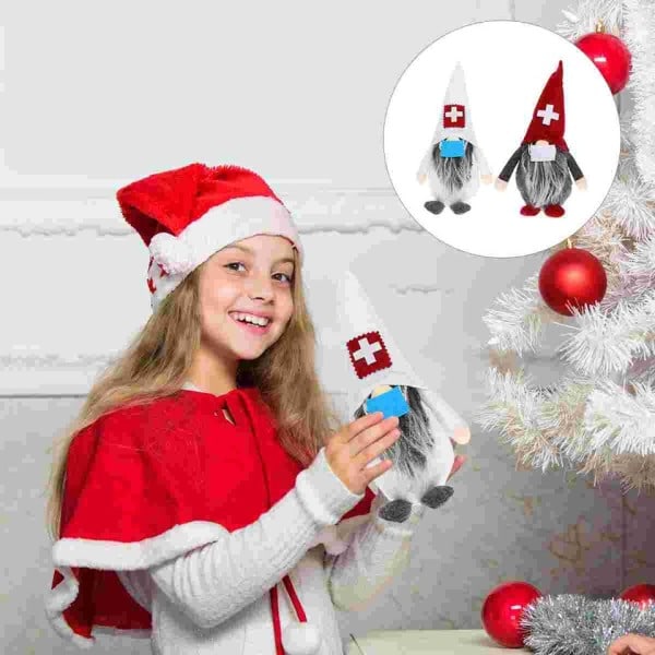 2 Gnome joulu työpöytä koristelu metsä mies hahmo