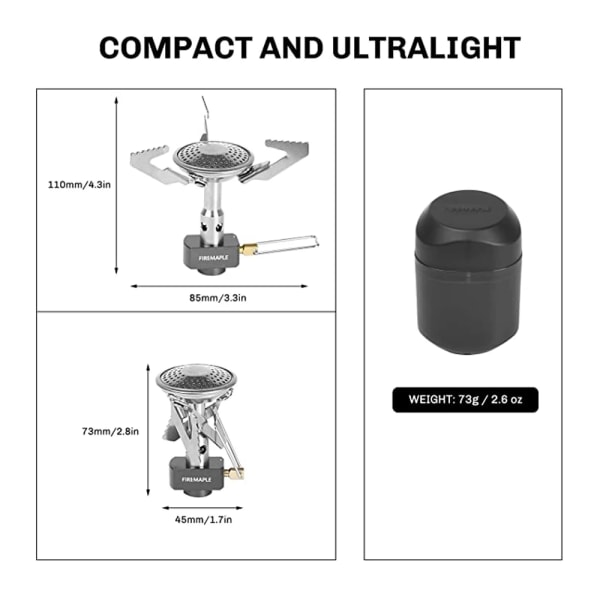 Fire Lönn Buzz Mini Portabel Utomhus Spis Brännare Camping Ultralight Fullbar Utomhus Matlagning Gasspisar