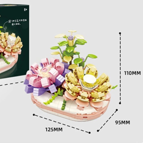 Noctilucent Potte Planter Sukkulenter Bonsai Tre Gards Romantic Bygning Klosser Modell Klosser