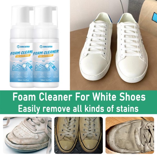 Skum rens For hvite sko hvite rengjøring flekker smuss fjern gul spray skum  rens d337 | Fyndiq