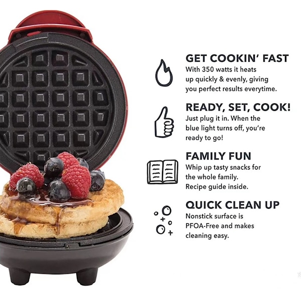 Multifunktion Paj Stopp Plug Driv Waffle Maker Dubbelsidig Värme Frukost Roaster