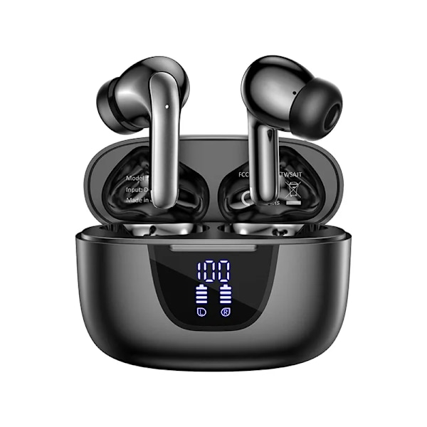 Hodetelefoner Trådløs Bluetooth True Wireless Earplus LED Power Display Orephones with Wireless Lading Case IPX5 Vanntette