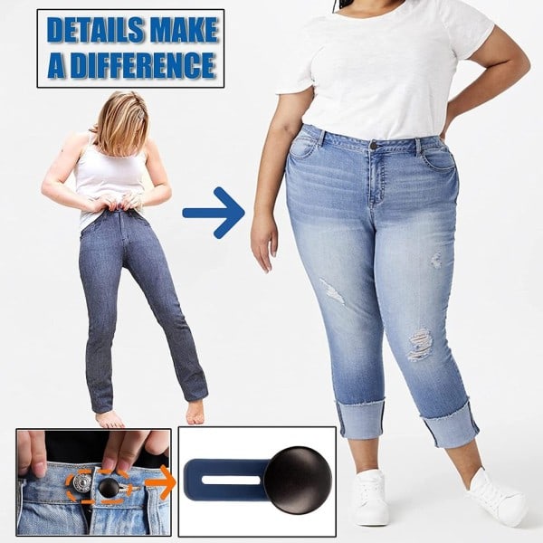 10 st metall knapp förlängare för byxor jeans