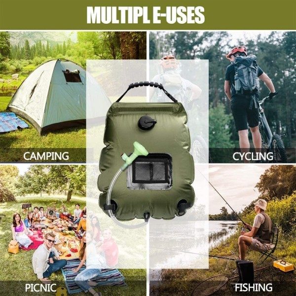 Vatten påsar 20L utomhus camping vandring sol dusch väska