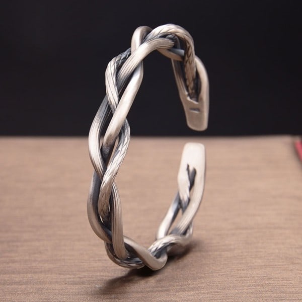 Farge Retro Tre-trådet Twist Armbånd Lys Luksus All-match Elegant Par Smykker Justerbar Åpning
