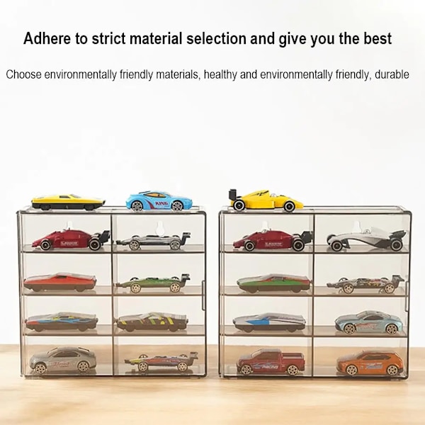 1:64 Akryl Bil Display Låda För Hot Wheels Bil Modell Toy 8 Grid Cabinet Rack
