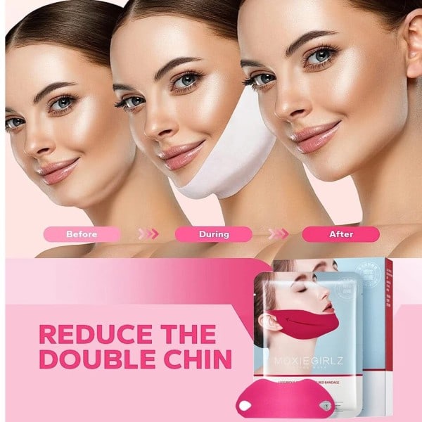 5 bitar V-line Ansikte Banning Mask Dubbel Haka Puffig Lifting Firming Bandage Masker