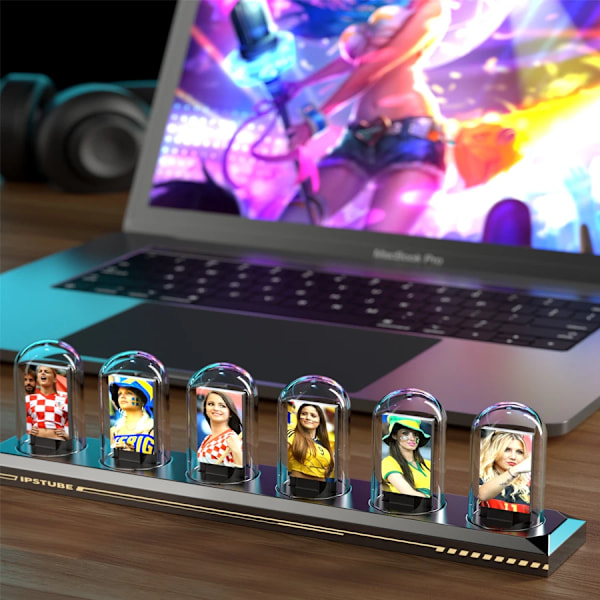 RGB Nixie Tube Klocka LED Glöder IPS Färg Skärm