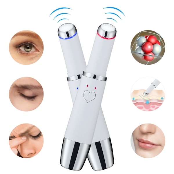 Ögon Ansiktsbehandling Massager Penna USB Uppvärmning Eliminera Ögon påsar Puffy Mörk Circle Anti-ageing rynkor Lifting Ansiktsbehandling Ögon Hudvård