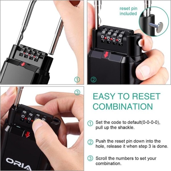 Nøgle Safe Boks Taster Opbevaring Kombination Lås Boks Nøgle Opbevaring Lås Boks 4-cifret Kombination Lås