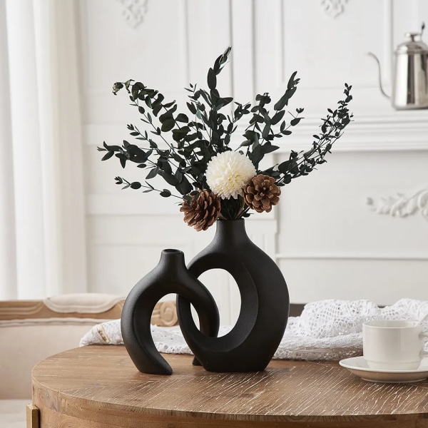 Blomst vase hjem dekorasjon tilbehør keramikk vase for tørkede blomster  interiør bord pynt f1cb | Fyndiq