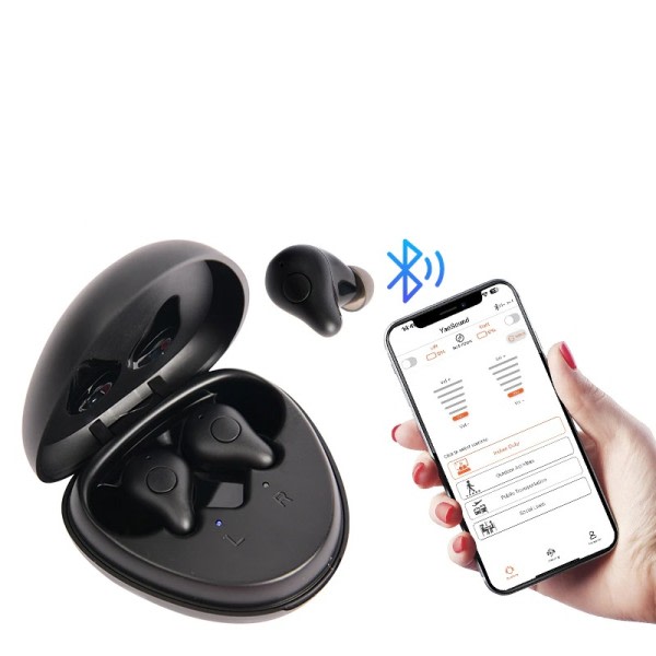 Bluetooth høreapparat oppladbart 16 kanaler mini trådløst digitalt høreapparat