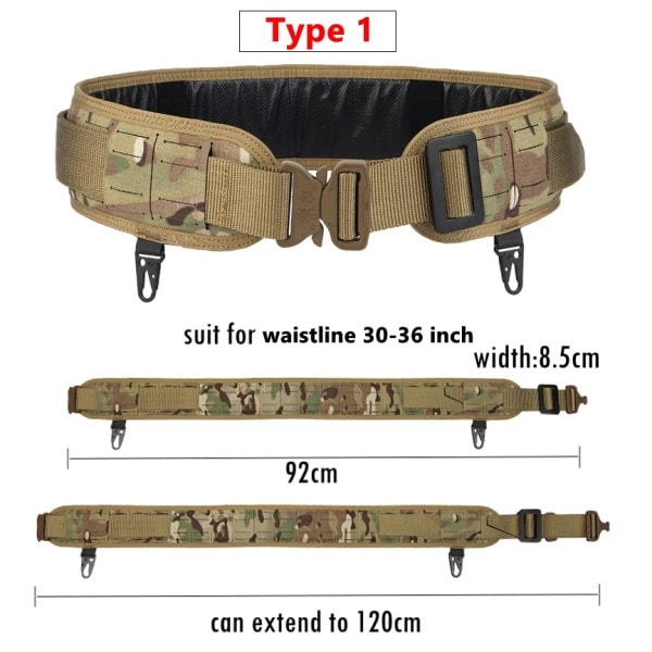 Tactical Pehmustettu Vyö Airsoft CS Combat Molle Airsoft vyöt Duty Paintball vyötärö vyö