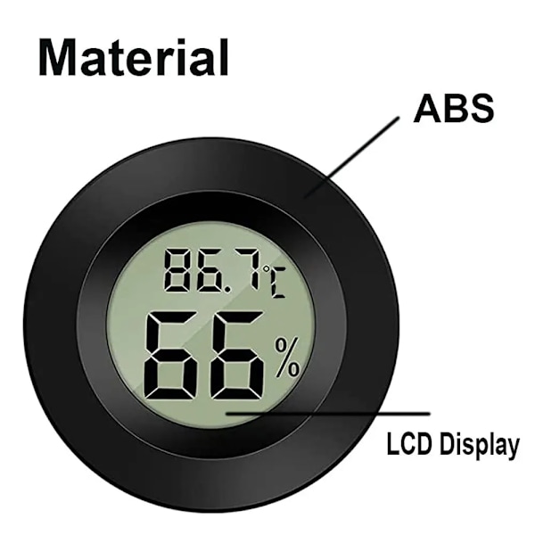 Mini Hygrometer Termometer Elektronisk Digital Fugtighed Måler Måler Monitor LCD Skærm Indendørs Temperatur Detektor