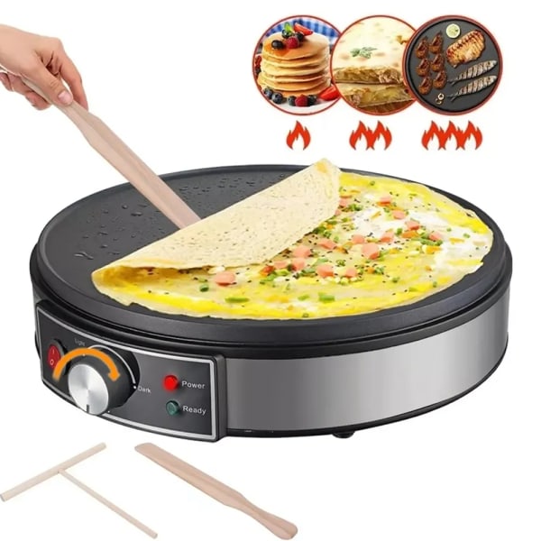 Crepe Maker Machine Pandecake Machine Med Non-stick Grille Dej Spreader Crepes Maker 1000W Køkken Madlavningsværktøj