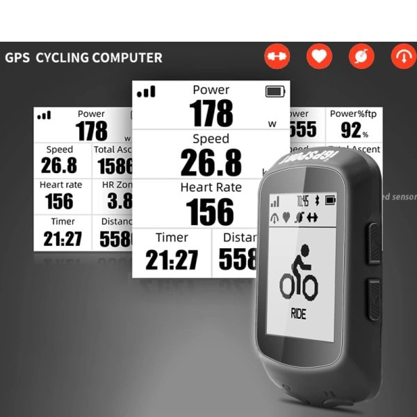 GPS Cykling Cykel Dator ANT+ Bluetooth Rutt Navigation Hastighetsmätare Trådlös vägmätare