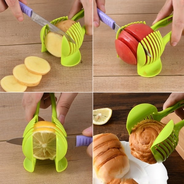 Handhållen Tomat Skärare Bröd Klämma Frukt Grönsak Skärning Pryl Kök Tillbehör
