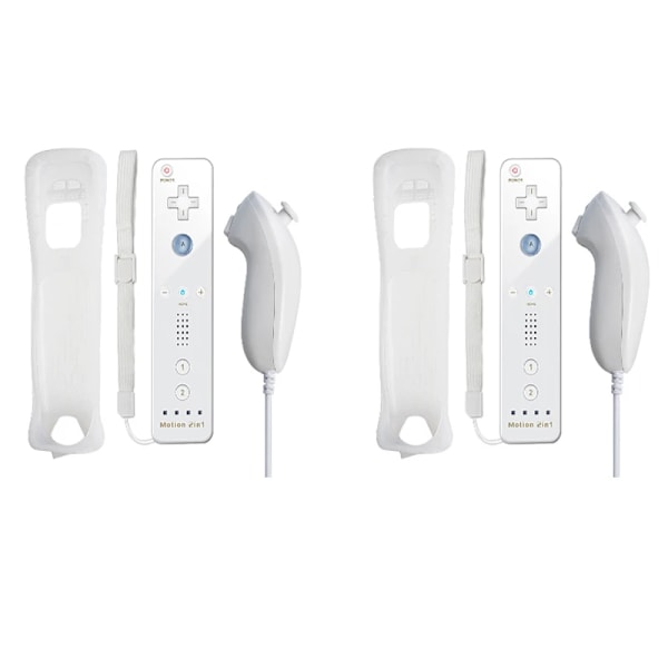 2 i 1 Controller Set Valgfri Motion Plus Joystick Trådløs Fjernbetjening Gamepad med silikone etui video spil