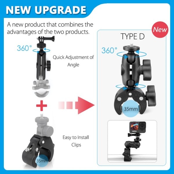 Moottoripyörän lisälaitteet pidin ohjaustanko peili kiinnike pyörä teline DJI OSMO insta360 toiminta kameralle