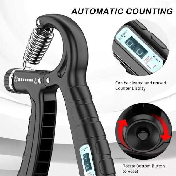 Grip Justerbar R-Typ Hand Grip Träning Räknebar Styrka Träning Stärkande Tång Fjäder Finger Nyp Wrist Expander