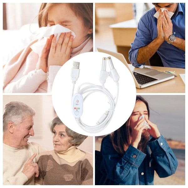 650nm Laser Fysioterapi Rhinitis Sinusitis Rehabilitering Dobbelt Hoved Næsehule Line Lav Frekvent Puls Næse Pleje Enhed