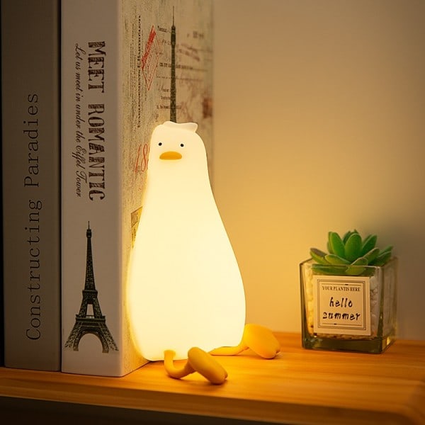 And Natlamper Led Nat Lys Ælling Genopladelig Lampe USB Tegnefilm Silicone