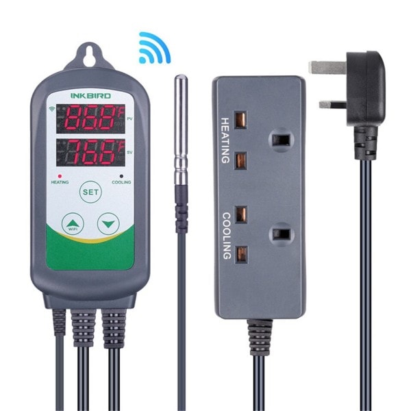 WIFI Digital Temperatur Kontroll 2-stegs Uttag Termostat ITC-308-WIFI Med Värme/Cylning Kontroll Instrument