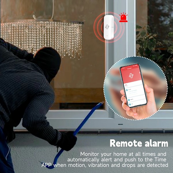 4 delar Smart Vibration Sensor Detektering Smart Life APP Meddelande Realtid Monitor