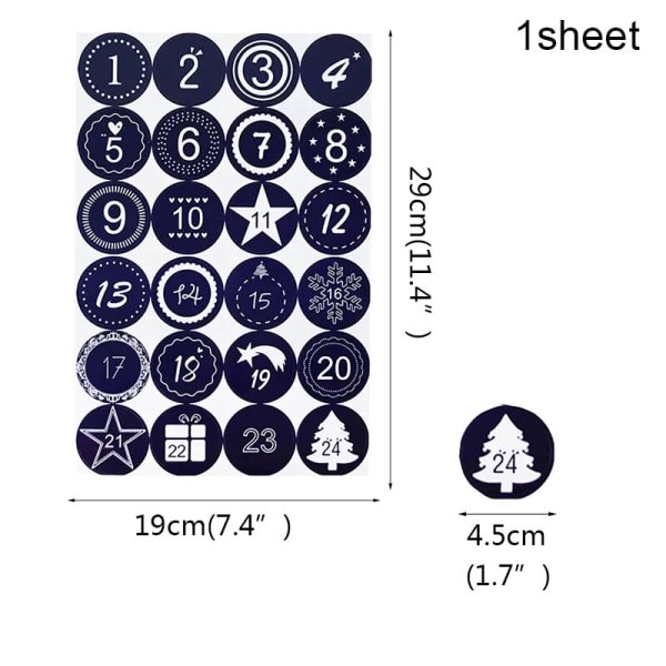 Hyvää joulua adventti kalenteri joulu lähtölaskenta lahja numero tarrat tarrat
