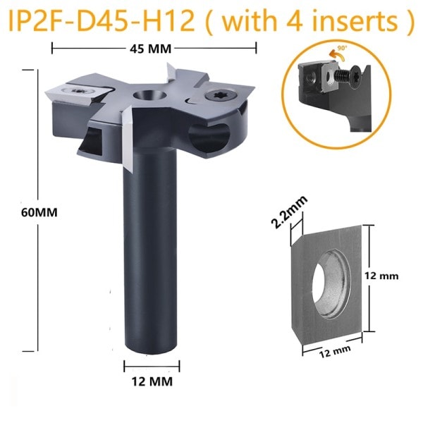 Tre Høvle Bit Skjæring Diameter mm Skaft Spoilboard Surfacing Fres Bit