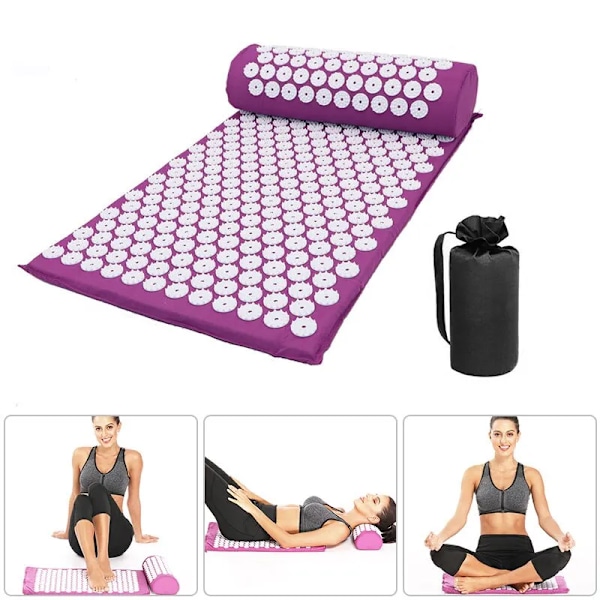Yoga massage måtte akupressur aflastning stress rygpude massage yoga måtte ryg smerte lindring nåle pude med pude