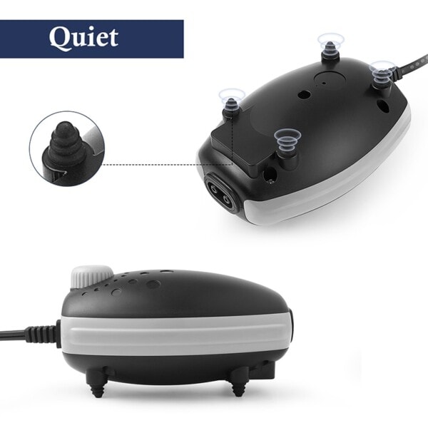 Justerbar  Akvarium Luft Pumpe 2 Uttak Akvarium Kompressor