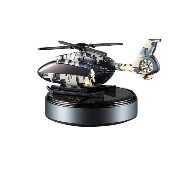 Bil Solar Luft Opfrisker Automatisk Rotation Etæsentiel Olie Diffuser Dashboard Camouflage Helikopter Ornamenter