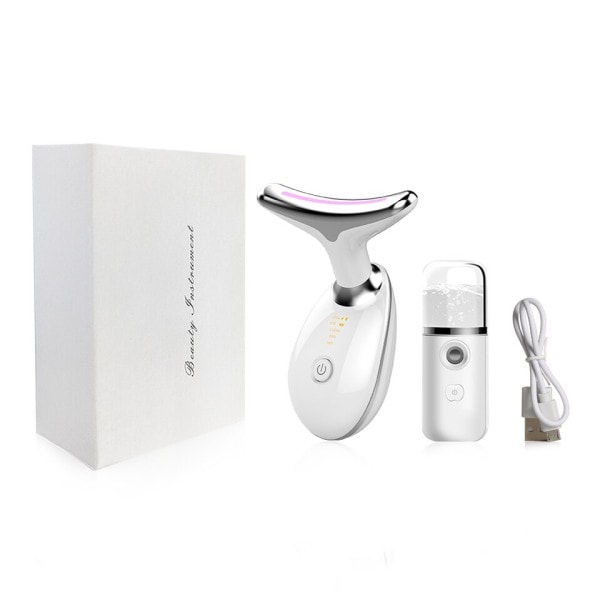 Hals Ansikte Skönhet Enhet EMS Hals Ansiktslyft Massager Skin Tighten Enhet