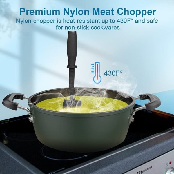 Multifunktionell Värmebeständig Kött Masher Nylon Hamburgare Hackare Mald Kött Hackare