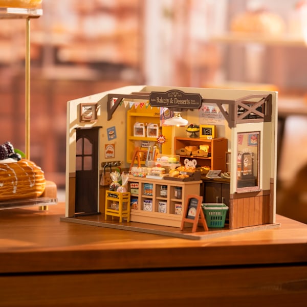 Rolife Becka's Baking Hus Gjør det selv Miniatyr Hus for Barn Barn 3D Tre Montering Leker