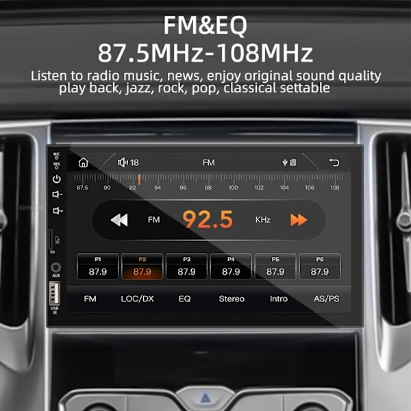 Auto Radio 1 Din Carplay Android Auto Multimedia soitin HD 7‘’ kosketus näyttö